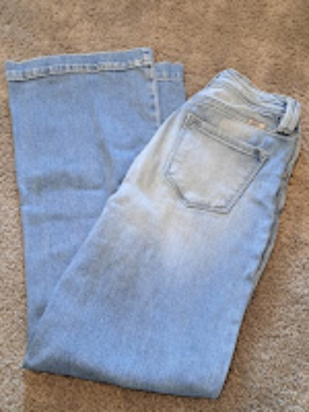 Kancan Women's wide leg blue jeans light blue was on top size 3 or 25 cotton